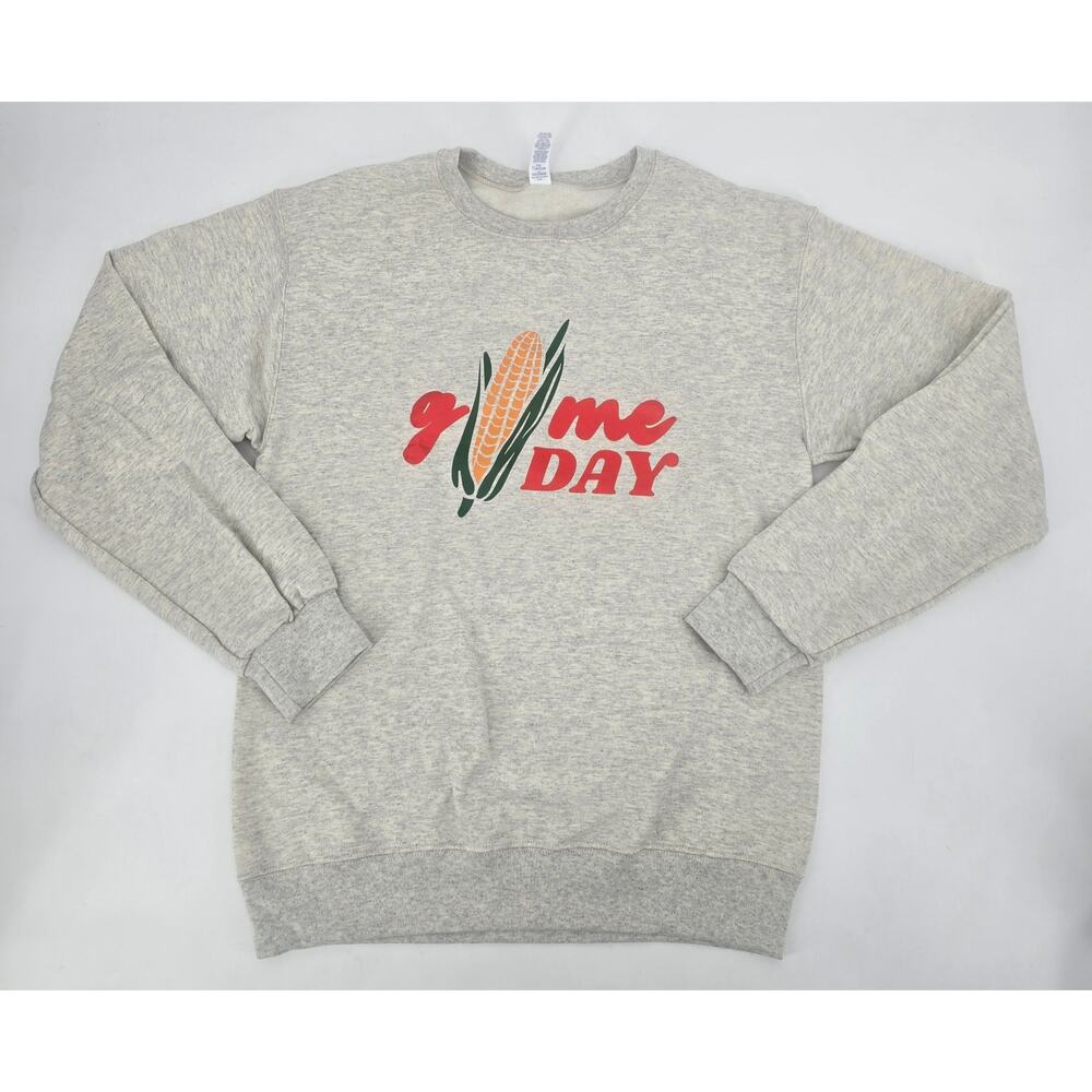 Jerzees NuBlend Game Day Corn Graphic Sweatshirt Small‎ Americana Cozy Crewneck